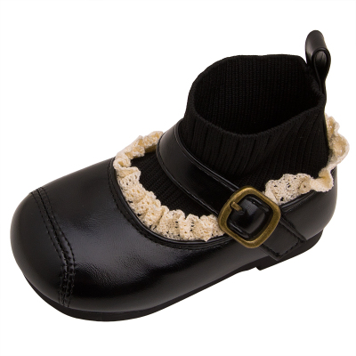 冬款儿童女二棉加绒袜子短靴