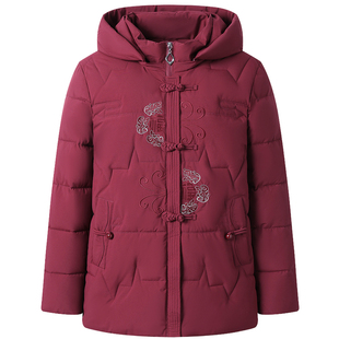 中老年妈妈冬装外套棉服女短款奶奶棉袄加厚老人衣服洋气棉衣套装