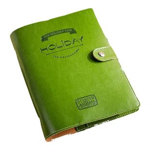 a5旅行手帐本子高颜值活页笔记本本子可拆卸扣环活页本旅游盖章本收集章本手账本子空白本内页白纸本软皮面本