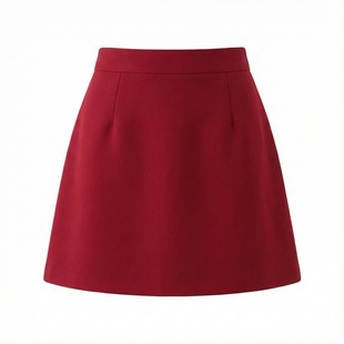浪漫定格~ miu系穿搭红色短裙小个子高腰百搭显瘦a字半身裙