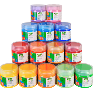 美邦祈富水粉颜料儿童无毒水彩画套装全套色彩幼儿园可水洗24色小学生手指画初学者绘画幼儿涂鸦12色初学者