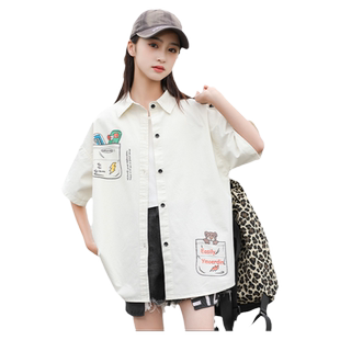 女童衬衫夏装2026新款夏季洋气儿童短袖上衣中大童装女孩夏天衬衣