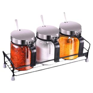 调料盒家用厨房盐调味罐收纳盒组合套装调味瓶罐玻璃调味料装盐罐