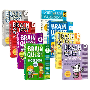 Brain Quest Workbook Smart Cards 学龄前-6年级 大脑任务全科练习册 互动问答卡 自然拼读 数学 书写练习 益智活动 英文原版教辅