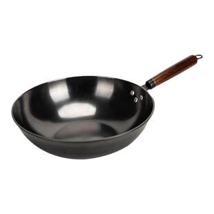 岩手碳钢平底锅食品级家用牛排煎锅煎饼锅煎蛋锅电磁炉燃气灶通用