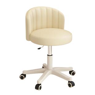 奶油风化妆椅女生卧室家用梳妆台椅子靠背升降旋转椅滑轮美甲凳子