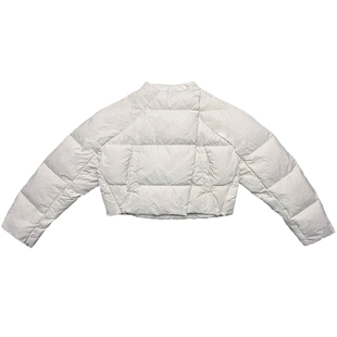 rareraw/softcore不对称门襟龟背箱型无性别廓形立领短款羽绒服女