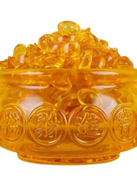 水琉璃聚宝盆家用室内招财摆件