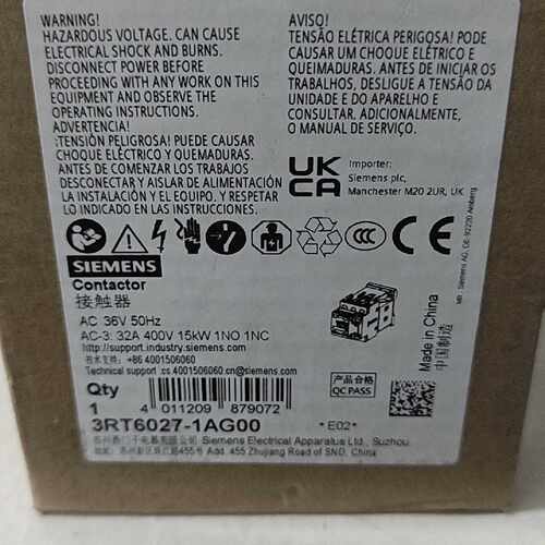 溢价-3RT6027-1AG00 接触器