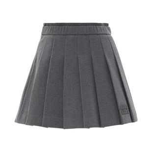 IAmMIX27秋冬毛呢短裙女高腰显瘦小个子松紧腰加厚百褶裙女女团裙