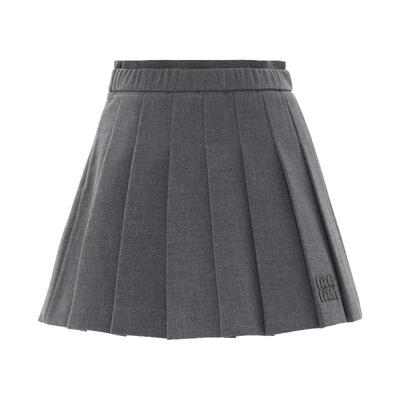 iammix27斜纹呢料百褶短裙