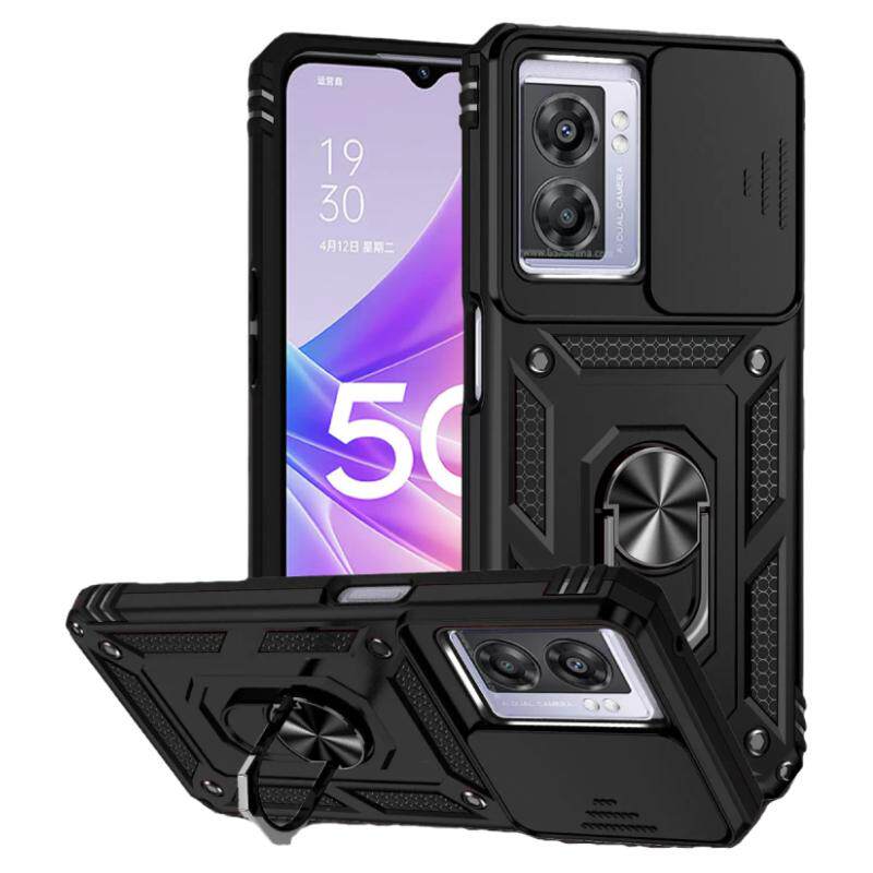 适用oppoA57手机壳军工级防摔A77保护套新款a57s推窗滑盖镜头A56S磁吸4G一体指环a57支架5g全包创意潮外壳