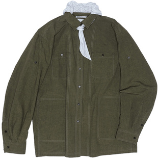 fafamoon设计师品牌 2025夏季新品丝巾挂面水洗感衬衫长袖衬衣女