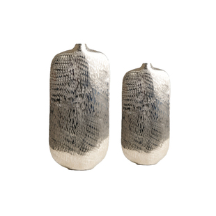 印度进口铝制酒壶状银色花器客厅桌面轻奢装饰品高档金属小口花瓶