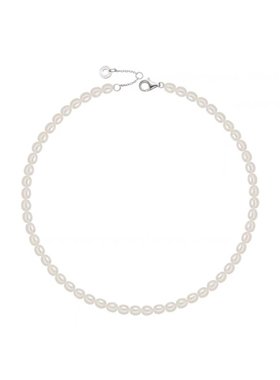 S925纯银天然灰珍珠锁骨链