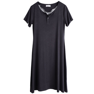 蕾丝长短款闺蜜装胖莹莹大码女装胖mm夏韩系休闲甜美风针织连衣裙