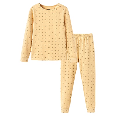 森马儿童长袖套装2024新款家居服保暖内衣冬季睡衣裤时尚男女童装