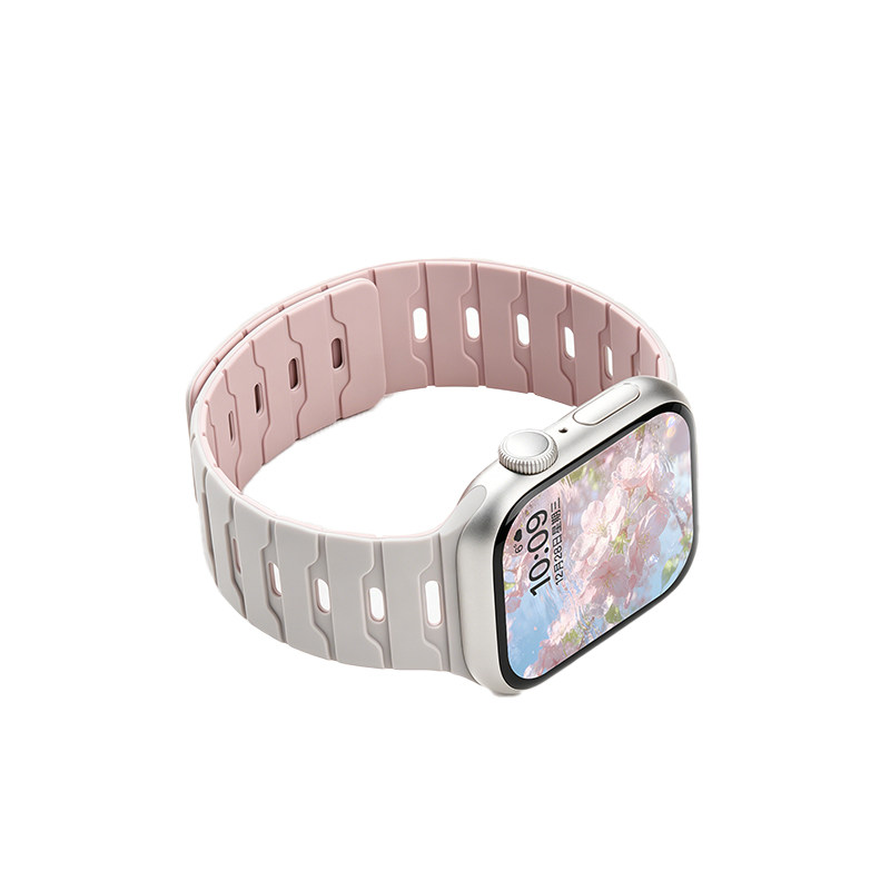 匠戴适用iwatch龙鳞磁吸硅胶表带
