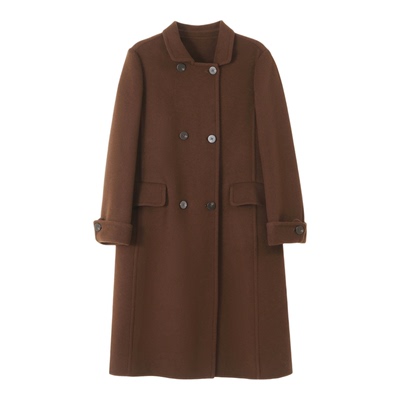 [楚云腰]bbfer本依凡WSSSM0254冬长款双面呢100%绵羊毛大衣呢子