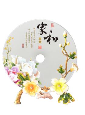 玉石平安扣中式客厅玄关摆件送礼