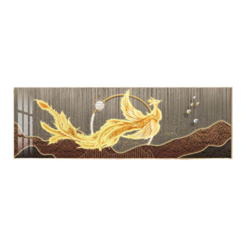 夜泉客厅新中式是带灯装饰画