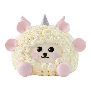 小白羊\动物奶油生日蛋糕卡通可爱羊宝宝上海同城配送微贝烘焙