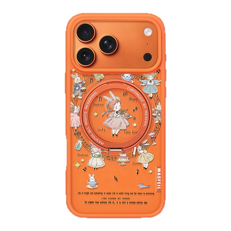 MASFEIL × 音乐舞会适用苹果17promax手机壳iPhone17pro新款带支架ip17全包Fo5磁吸支点文艺女高级感保护套