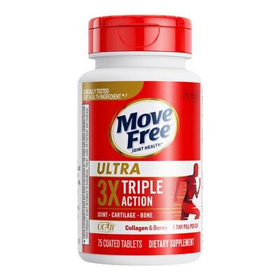MoveFree益节UC2骨胶原蛋白II型氨糖搭档关节保健钙片白瓶75粒*1