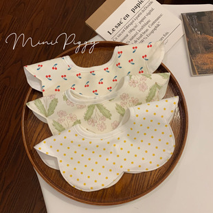 新生婴儿口水巾男女宝宝防水围兜围嘴花瓣可旋转夏季口水兜0-2岁