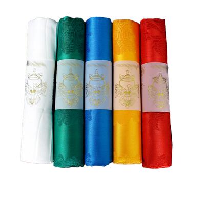 礼盒装八吉祥彩色提花哈达