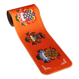 铃杵垫法器垫子供具垫三色宝轮花纹鼠标防滑垫子杯垫印花吉祥摆件