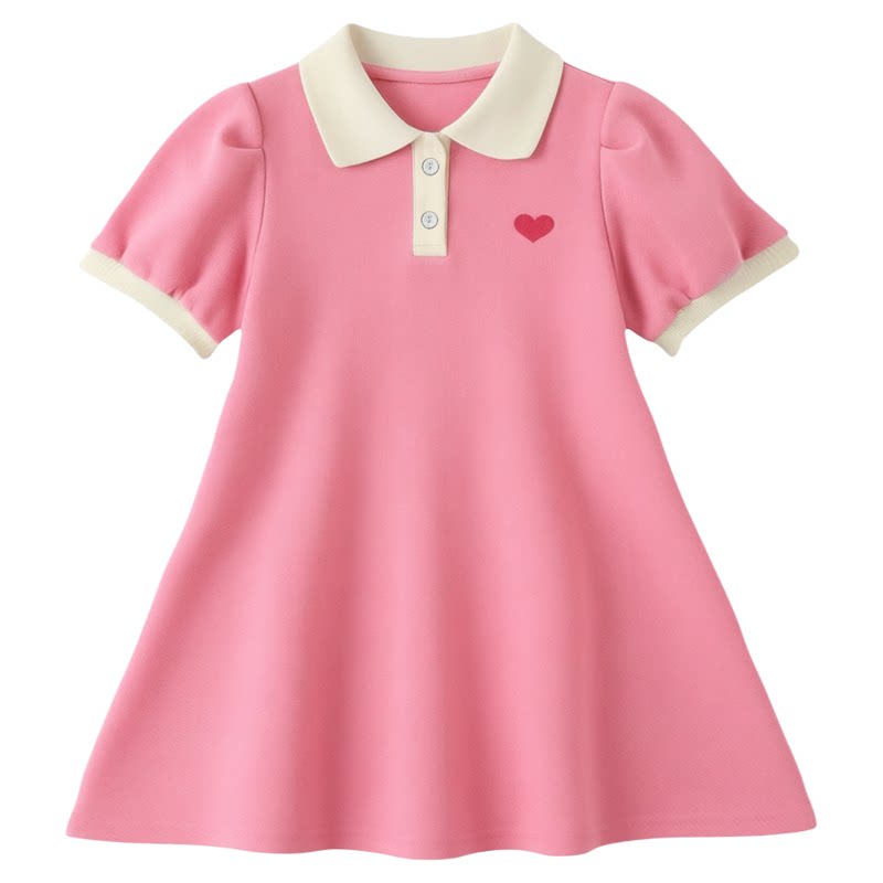 2026夏新款POLO领连衣裙短袖巨好看千金感裙子女童宝宝漂亮的衣服