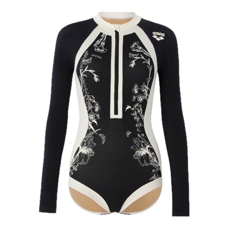 arena阿瑞娜南法系列女士防晒浪漫印花连体三角温泉度假泳衣