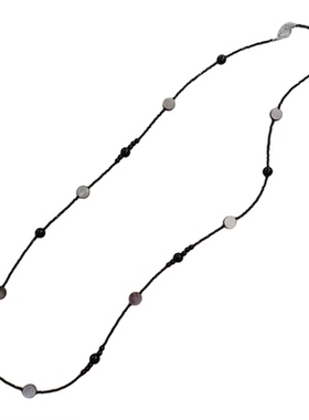 黑玛瑙水晶小巧项链黑贝