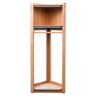 樱桃木转角衣帽架落地卧室收纳柜一体家用客厅纯实木挂衣架可定制