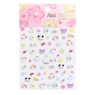 杰利夜光指甲贴5D浮雕儿童女孩宝宝卡通立体美甲贴纸2026新款小孩小朋友美甲贴荧光贴纸女生甲片手指贴