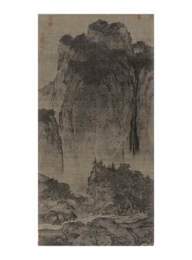 范宽行旅图古代高清微喷山水画
