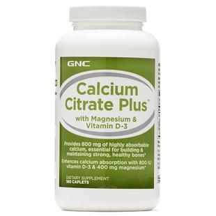 健安喜GNC柠檬酸钙镁片180粒VD3中老年青年孕妇补钙腿酸痛腿抽筋