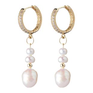 AmberLollipop珍珠耳环女淡水巴洛克耳饰轻奢高级银耳钉小众耳圈