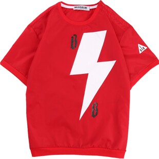 DEVIL NUT潮牌 恶魔 男女同款 宽松中国红新年红大红套头T SET