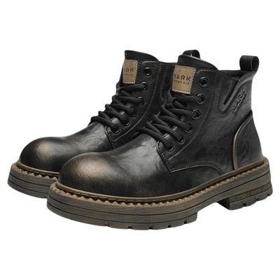 马克华菲马丁靴男黑色皮靴男款鞋子工装男鞋冬季靴子男士高帮皮鞋