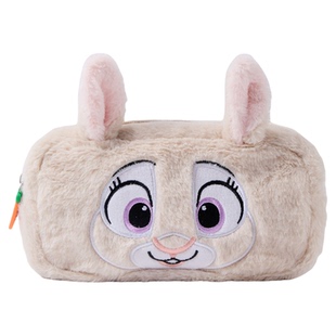 迪士尼正版毛绒笔袋疯狂动物城卡通可爱大容量学生收纳袋女孩子高颜值毛绒铅笔收纳包儿童文具袋男孩款铅笔包