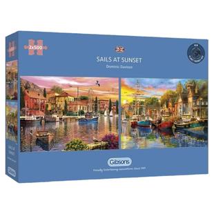 Gibsons英国进口拼图500片x2幅 夕阳下的风帆G5054