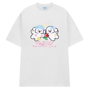 夏季oversize美式复古纯棉短袖t恤男款潮流嘻哈宽松百搭休闲上衣