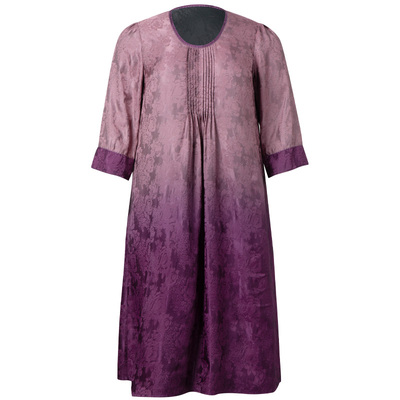 美丽客栈真丝香云纱捏褶连衣裙