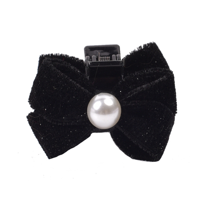 丝绒珍珠字母蝴蝶结小抓夹