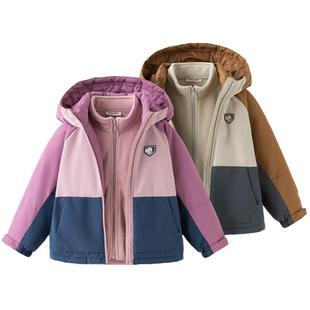 戴维贝拉儿童棉服三合一男童冬季加厚外套女童童装2026新款冬装