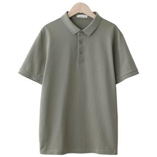 纯色POLO衫男士短袖夏季薄款宽松短袖T恤男款运动休闲套装短裤男