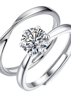 婚礼假戒指结婚对戒仿真一对活口男女钻戒情侣婚戒现场仪式用道具