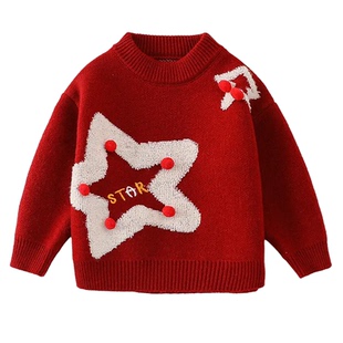 马年新年喜庆亲子装红色毛衣2026母女母子一家三口四口过年全家福